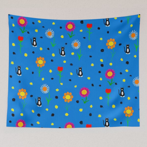 Item preview, Playful Cats Among Flowers designed and sold by Elaine M Hayward .