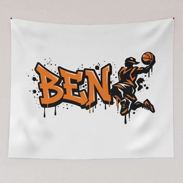Item preview, Ben Basketball Graffiti Street Art Slam Dunk Design designed and sold by digital.stickerperso.com.