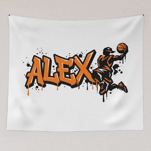Item preview, Alex Basketball Graffiti Street Art Slam Dunk Design designed and sold by digital.stickerperso.com.