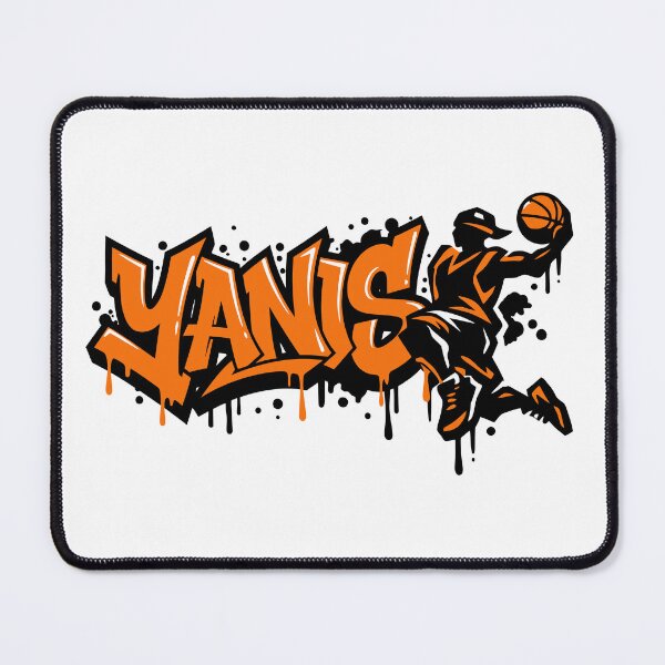 Item preview, Yanis Basketball Graffiti Street Art Slam Dunk Design designed and sold by digital.stickerperso.com.