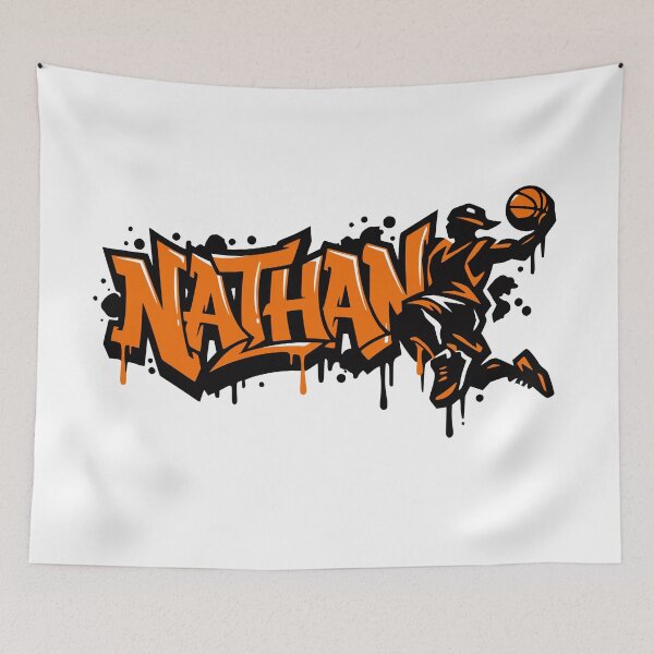 Item preview, Diseño de grafiti de baloncesto y mate de Nathan designed and sold by digital.stickerperso.com.