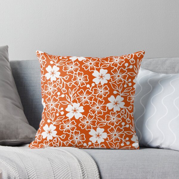 Item preview, Sakura flower silhouettes in orange designed and sold by Jennifer Ladd.