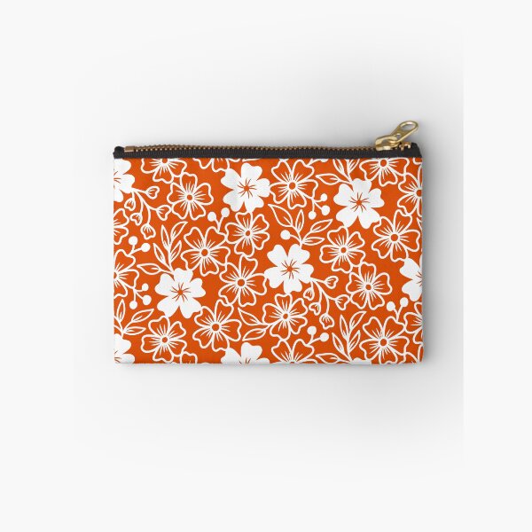 Item preview, Sakura flower silhouettes in orange designed and sold by Jennifer Ladd.