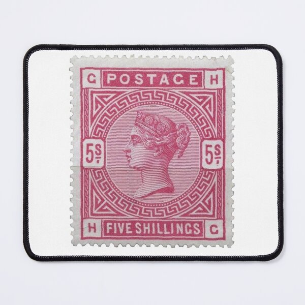 Item preview, Five Shilling Vintage Pink Postage Stamp designed and sold by red-amber65.