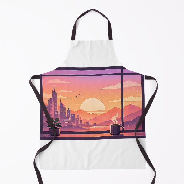 Item preview, Lofi Sunset Window – Futuristic Cityscape Minimalist Art designed and sold by slikar.