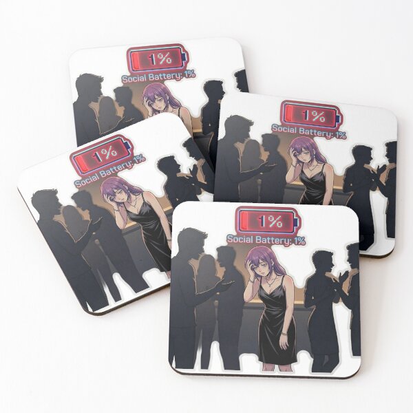 Item preview, Social Battery 1 Percent Anime Girl Introvert Meme designed and sold by DailyStruggleCo.