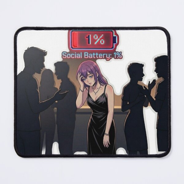 Item preview, Social Battery 1 Percent Anime Girl Introvert Meme designed and sold by DailyStruggleCo.