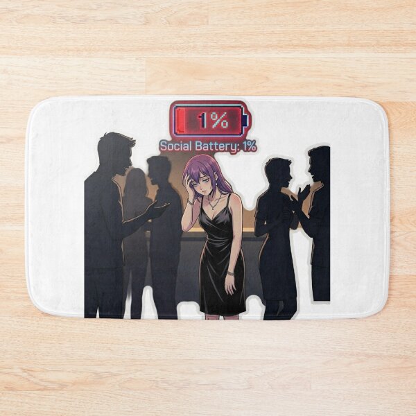 Item preview, Social Battery 1 Percent Anime Girl Introvert Meme designed and sold by DailyStruggleCo.