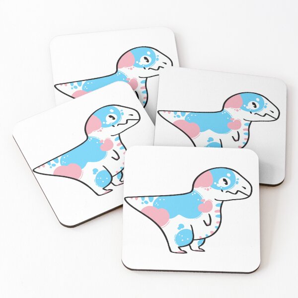 Item preview, transsaurus rex LGBTQ pride dino Sticker designed and sold by sadfacestickers.