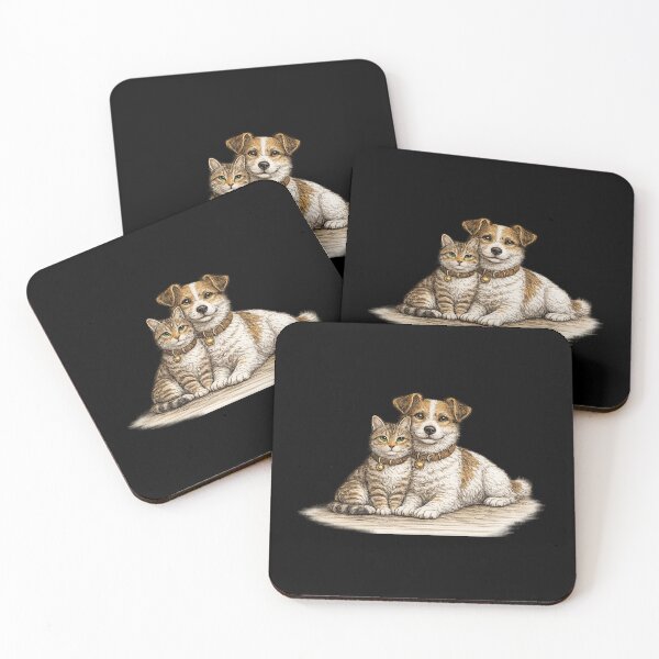 Item preview, Beautiful Tartarian Royal Cat & Dog - In Love on Black - Visualise Invisible designed and sold by VisualiseIt.