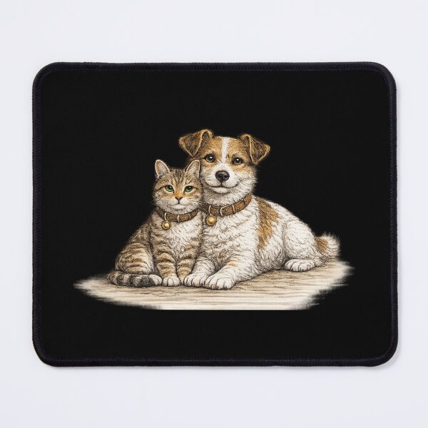 Item preview, Beautiful Tartarian Royal Cat & Dog - In Love on Black - Visualise Invisible designed and sold by VisualiseIt.