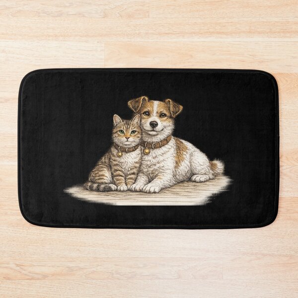 Item preview, Beautiful Tartarian Royal Cat & Dog - In Love on Black - Visualise Invisible designed and sold by VisualiseIt.