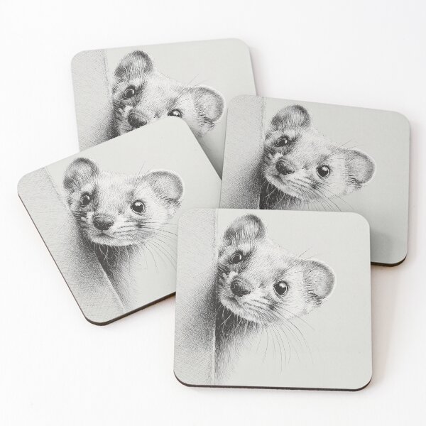 Item preview, Curious Ermine Peeking designed and sold by lautir.
