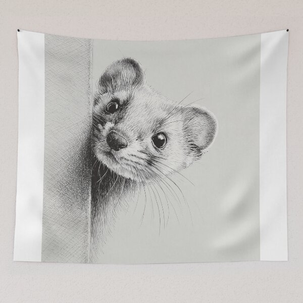 Item preview, Curious Ermine Peeking designed and sold by lautir.
