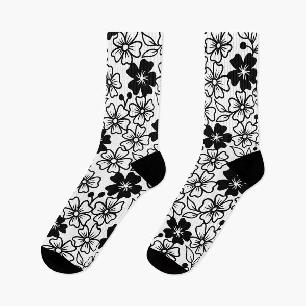 Item preview, Sakura flower silhouettes in black and white designed and sold by Jennifer Ladd.