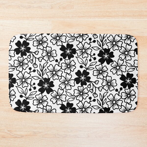 Item preview, Sakura flower silhouettes in black and white designed and sold by Jennifer Ladd.