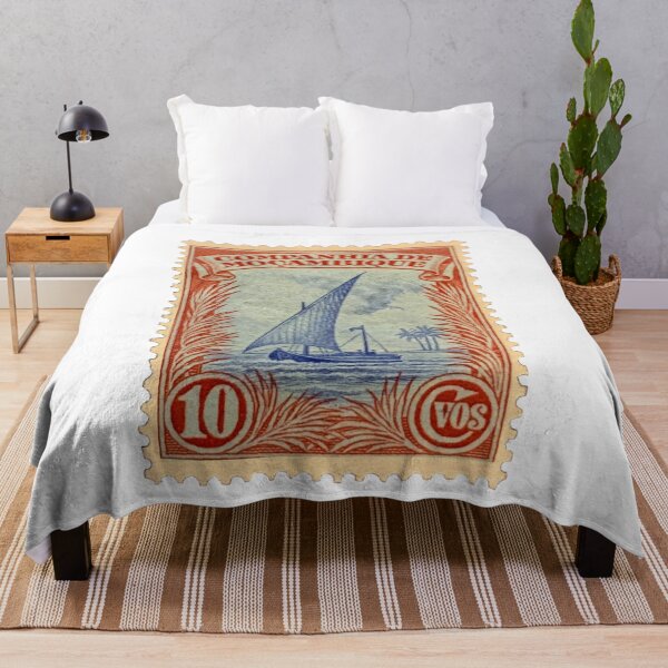 Item preview, Mozambique Boat Vintage Postage Stamp designed and sold by red-amber65.