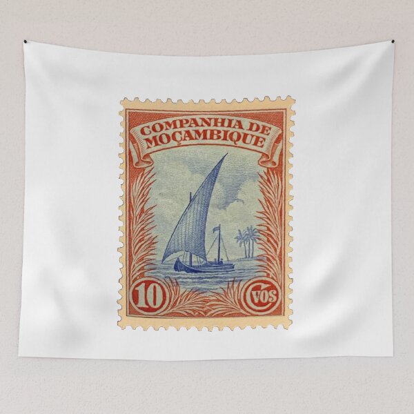 Item preview, Mozambique Boat Vintage Postage Stamp designed and sold by red-amber65.
