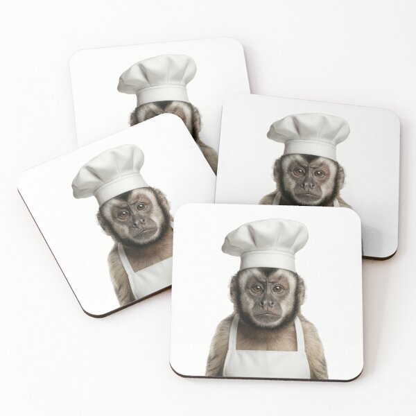 Item preview, Funny Capuchin Monkey Chef Realistic Animal Cooking Humor Art designed and sold by LazyOwlStore.
