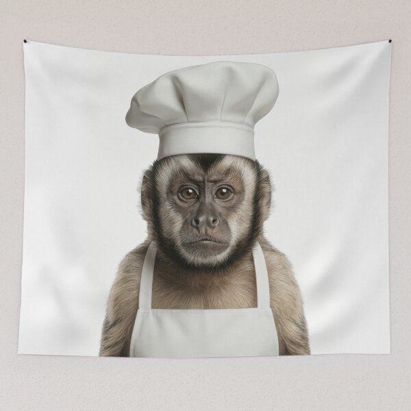 Item preview, Funny Capuchin Monkey Chef Realistic Animal Cooking Humor Art designed and sold by LazyOwlStore.