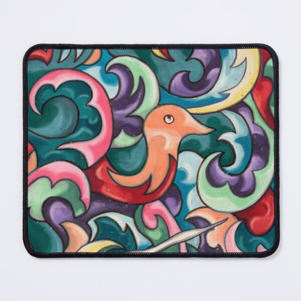 Item preview, Abstract bird art, unique colorful animal art designed and sold by NadiaChevrel.