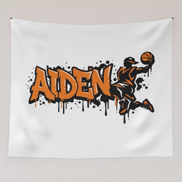 Item preview, Aiden Basketball Graffiti Street Art Slam Dunk Design designed and sold by digital.stickerperso.com.