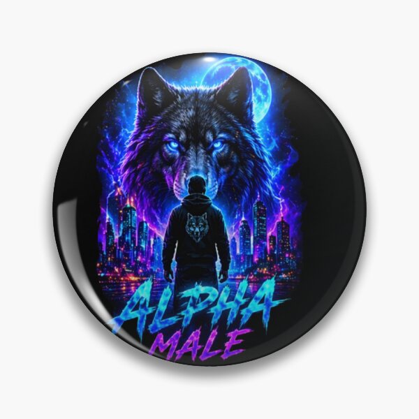 Item preview, Alpha Male Wolf Neon Cyberpunk Design designed and sold by Bismillah-Najah.