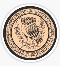 Ancient Athenian Amphora with Owl and Mythical Olive Tree Sticker