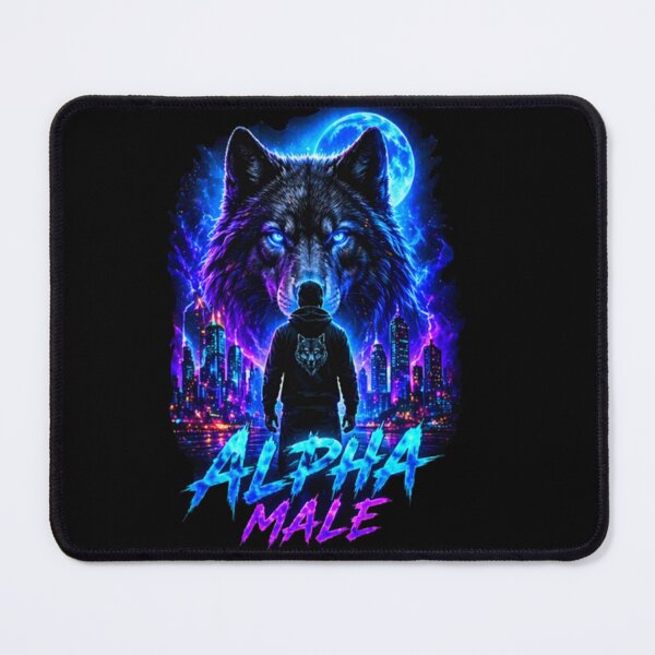 Item preview, Alpha Male Wolf Neon Cyberpunk Design designed and sold by Bismillah-Najah.