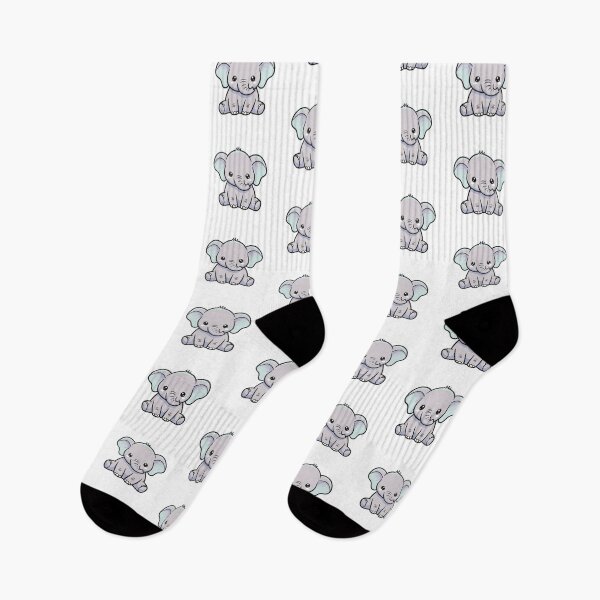 Item preview, Cute Sitting Baby Elephant Kawaii Illustration designed and sold by Osmose-Studio.