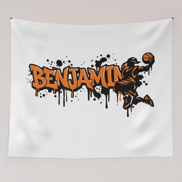 Item preview, Benjamin Basketball Graffiti Street Art Slam Dunk Design designed and sold by digital.stickerperso.com.