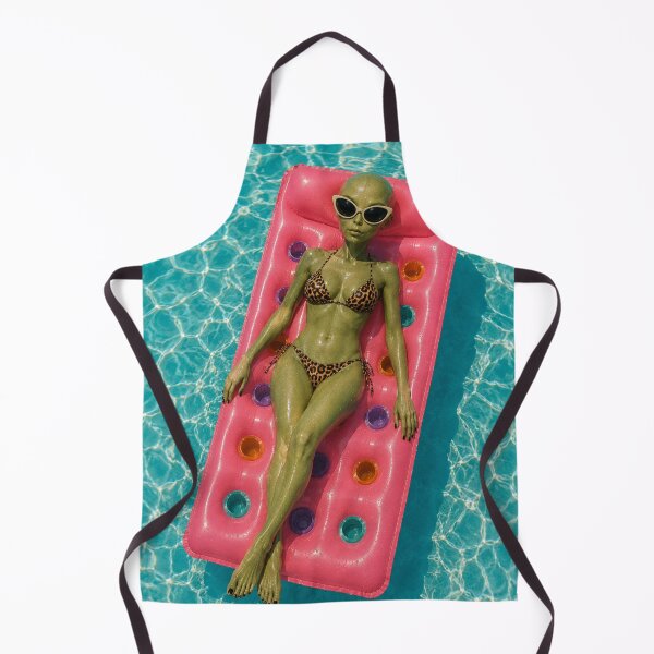 Item preview, Retro Alien Beach Babe Cosmic Pool Float – Retro Alien Summer Pin-Up designed and sold by ITSimagination.