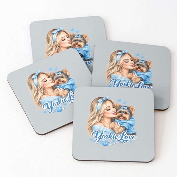 Item preview, Yorkie Love – Elegant Dog Mom Design in Blue designed and sold by Yorkie Magic Studio .