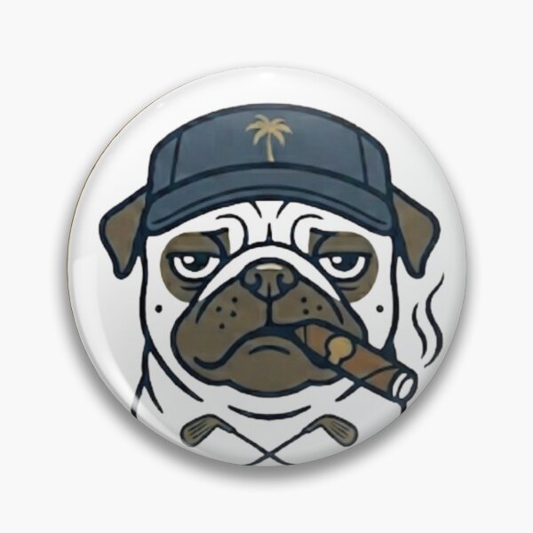 Item preview, Tahiti Golf and Cigar Club Funny Vintage Pug Dog Logo designed and sold by GREENSandGRACE.