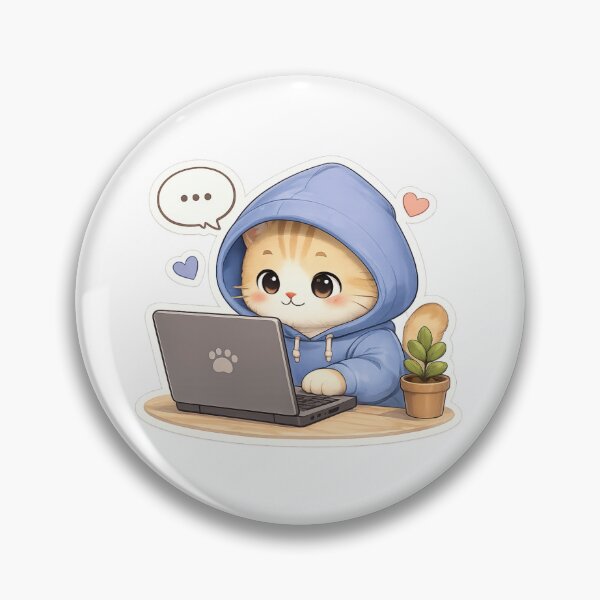 Item preview, Cute Hoodie Cat Working On Laptop  designed and sold by saeede-afshari.