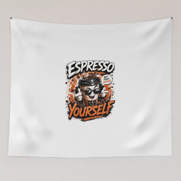 Item preview, Espresso Yourself Funny Coffee Lover T-Shirt | Cute Barista Streetwear Graphic Tee designed and sold by DigitalDream Gallery.