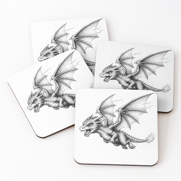 Item preview, 飞行喷火龙插画 | 凶猛奇幻飞龙艺术设计 | Flying Fire Dragon Fantasy Illustration designed and sold by Darkness Hole.