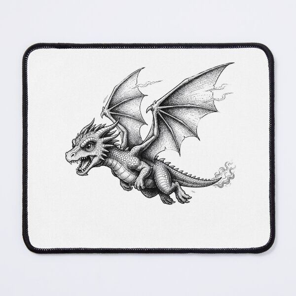 Item preview, 飞行喷火龙插画 | 凶猛奇幻飞龙艺术设计 | Flying Fire Dragon Fantasy Illustration designed and sold by Darkness Hole.