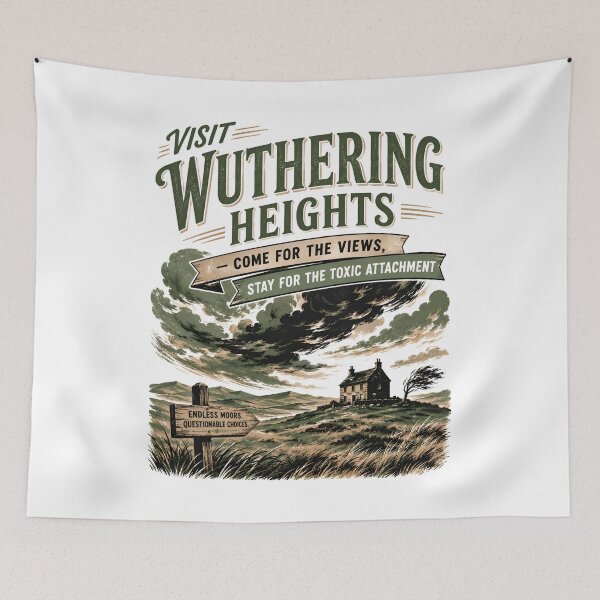 Item preview, Visit Wuthering Heights Toxic Attachment Vintage Travel Poster designed and sold by Fenay Designs.