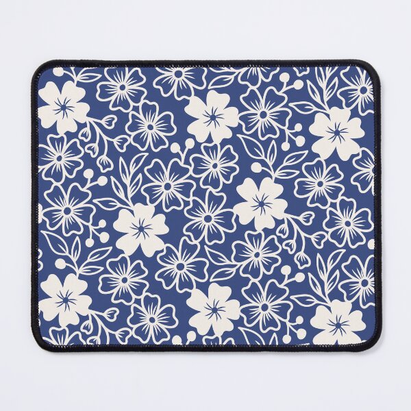 Item preview, Sakura flower silhouettes in blue designed and sold by Jennifer Ladd.