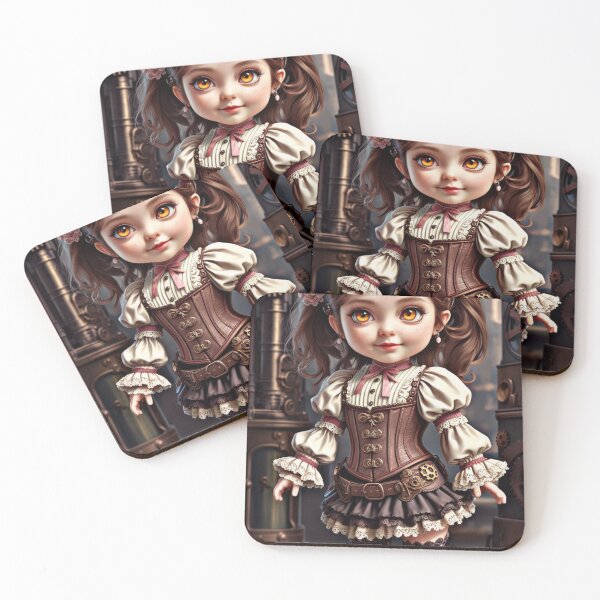Item preview, Cute Steampunk Girl with Clockwork Gears and Victorian Corset designed and sold by WahidaCreations.