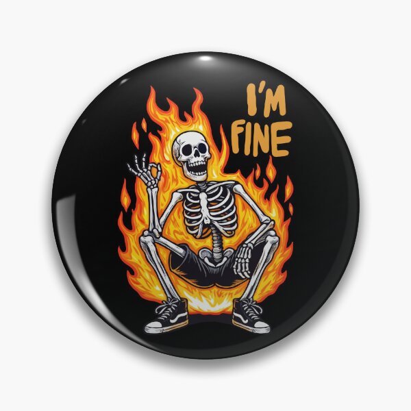 Item preview, Skeleton On Fire I'm Fine designed and sold by Gkinoki.