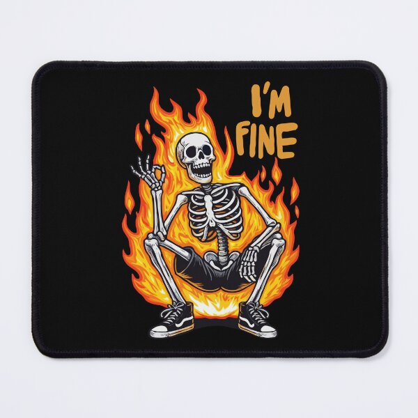Item preview, Skeleton On Fire I'm Fine designed and sold by Gkinoki.