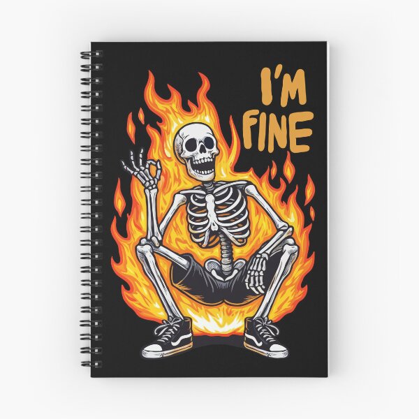 Item preview, Skeleton On Fire I'm Fine designed and sold by Gkinoki.