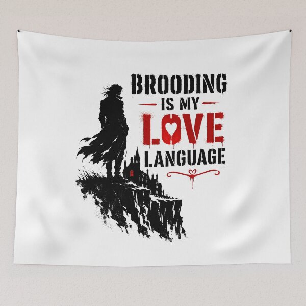 Item preview, Wuthering Heights Brooding Is My Love Language Gothic Silhouette designed and sold by Fenay Designs.