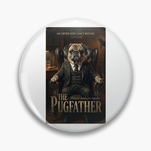 Item preview, The Pugfather - Funny Mob Movie Dog Parody designed and sold by PupFiction26.