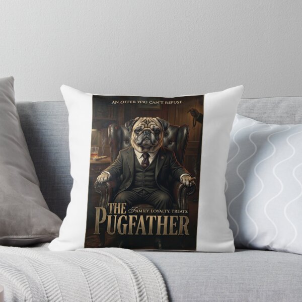 Item preview, The Pugfather - Funny Mob Movie Dog Parody designed and sold by PupFiction26.