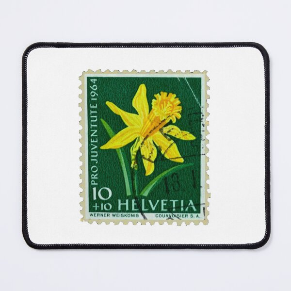 Item preview, Switzerland Helvetia Vintage Daffodil Postage Stamp designed and sold by red-amber65.