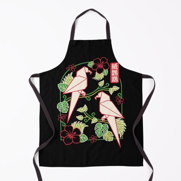 Item preview, Geometric Origami Parrot with Tropical Hibiscus - Japanese Tropical Art Kami-ōmu designed and sold by NemiMakeit.