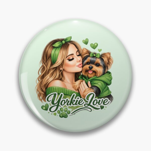 Item preview, Yorkie Love – Elegant Green Dog Mom Design designed and sold by Yorkie Magic Studio .